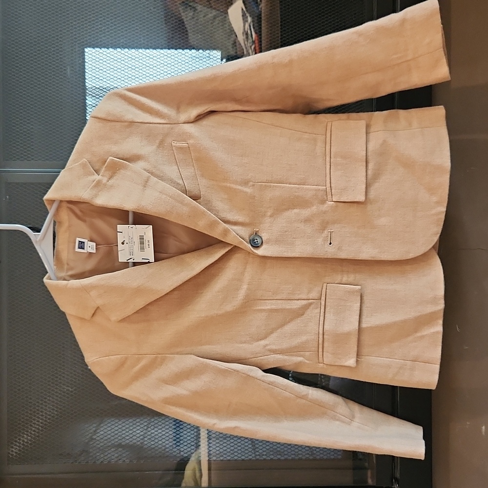 Janie and Jack Herringbone Camel colored Suit Blazer and pant set Boys Size 8